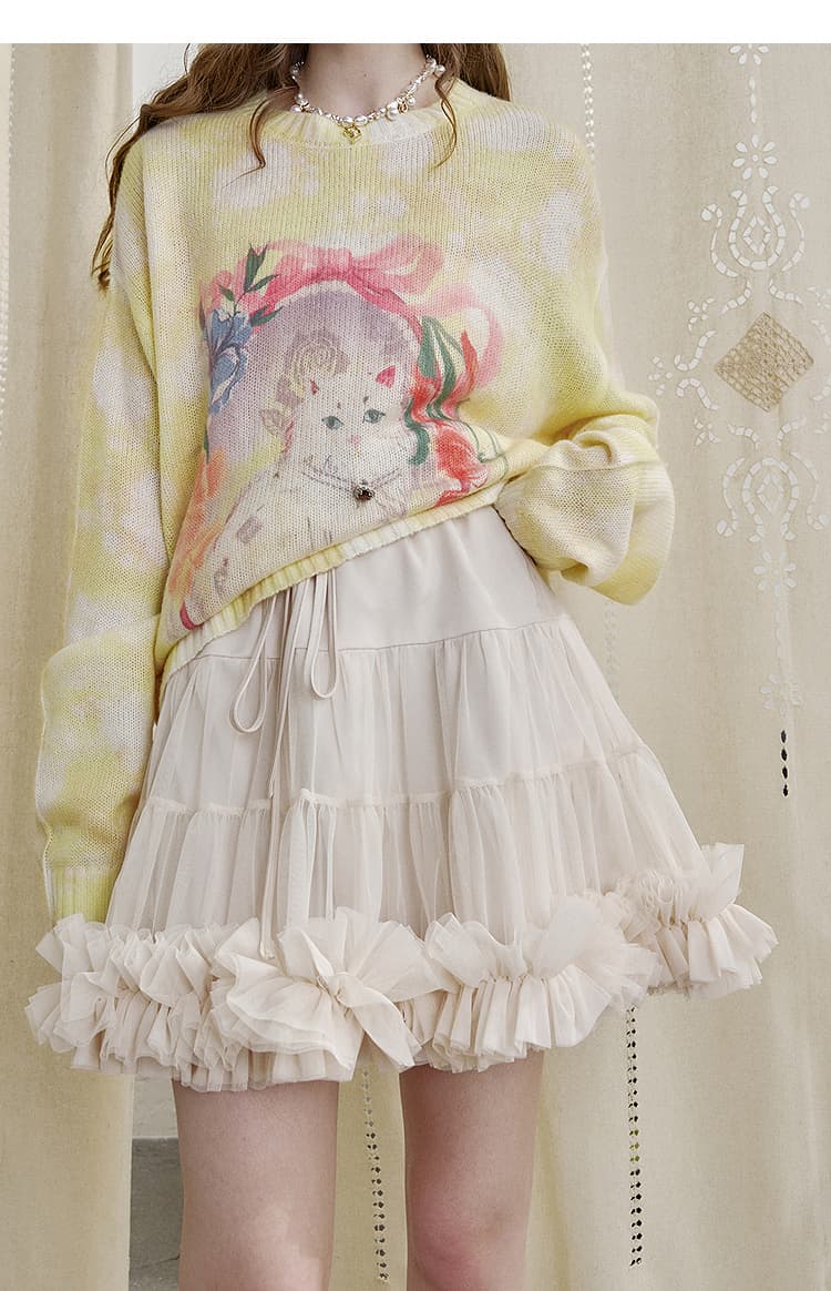 チュールスカート ふんわり姫系チュールフリルスカート