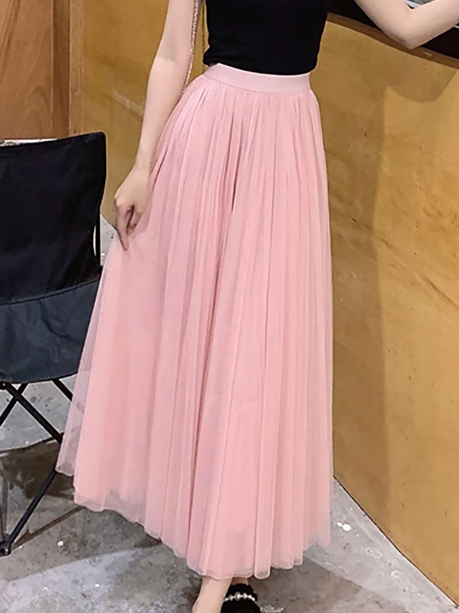 チュールスカート ふんわり優美なチュールロングスカート