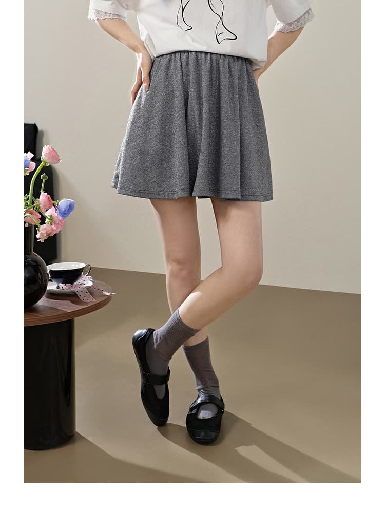 チュールスカート チュールスカート ラメ入りふんわりミニスカート