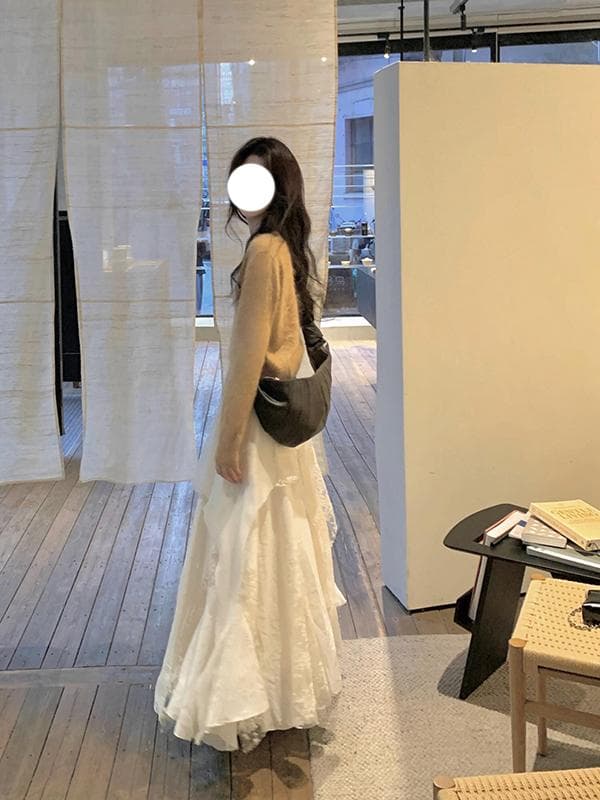 チュールスカート ふんわりチュール重ねティアードスカート