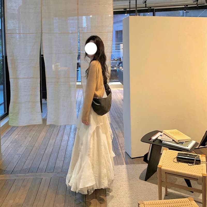 チュールスカート ふんわりチュール重ねティアードスカート