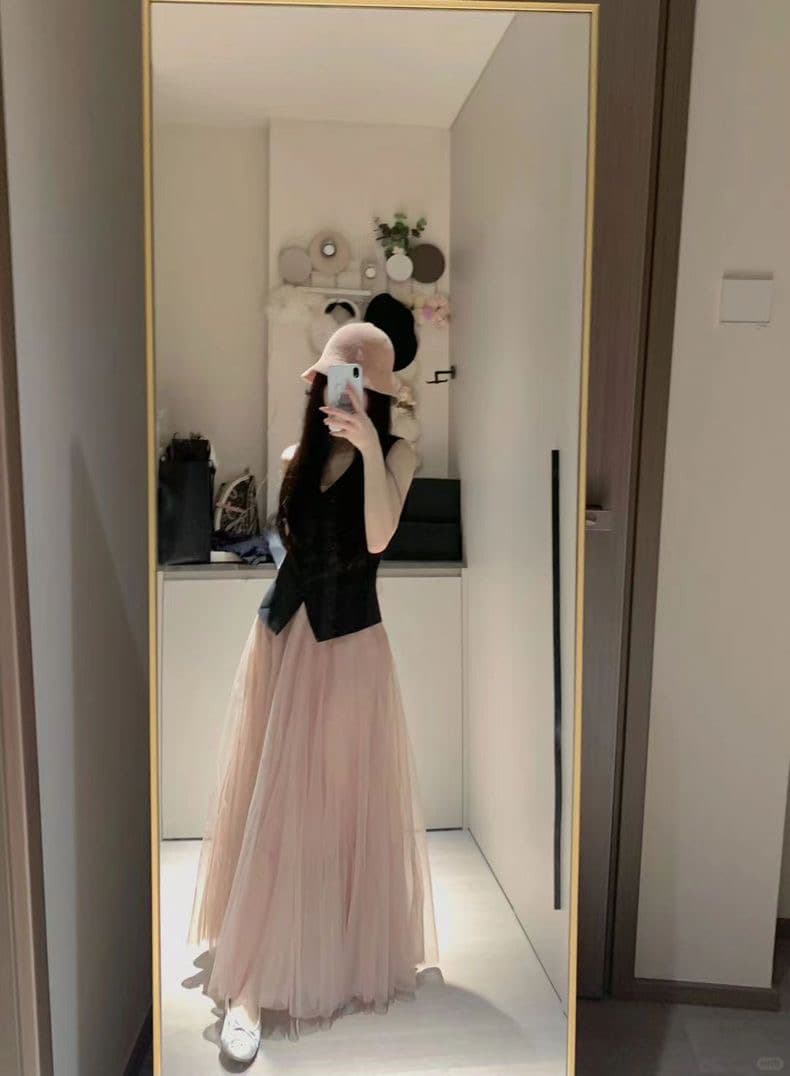 チュールスカート ふんわり優美なチュールロングスカート