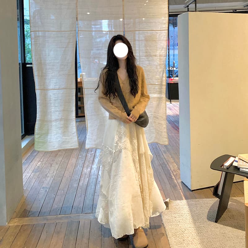 チュールスカート ふんわりチュール重ねティアードスカート