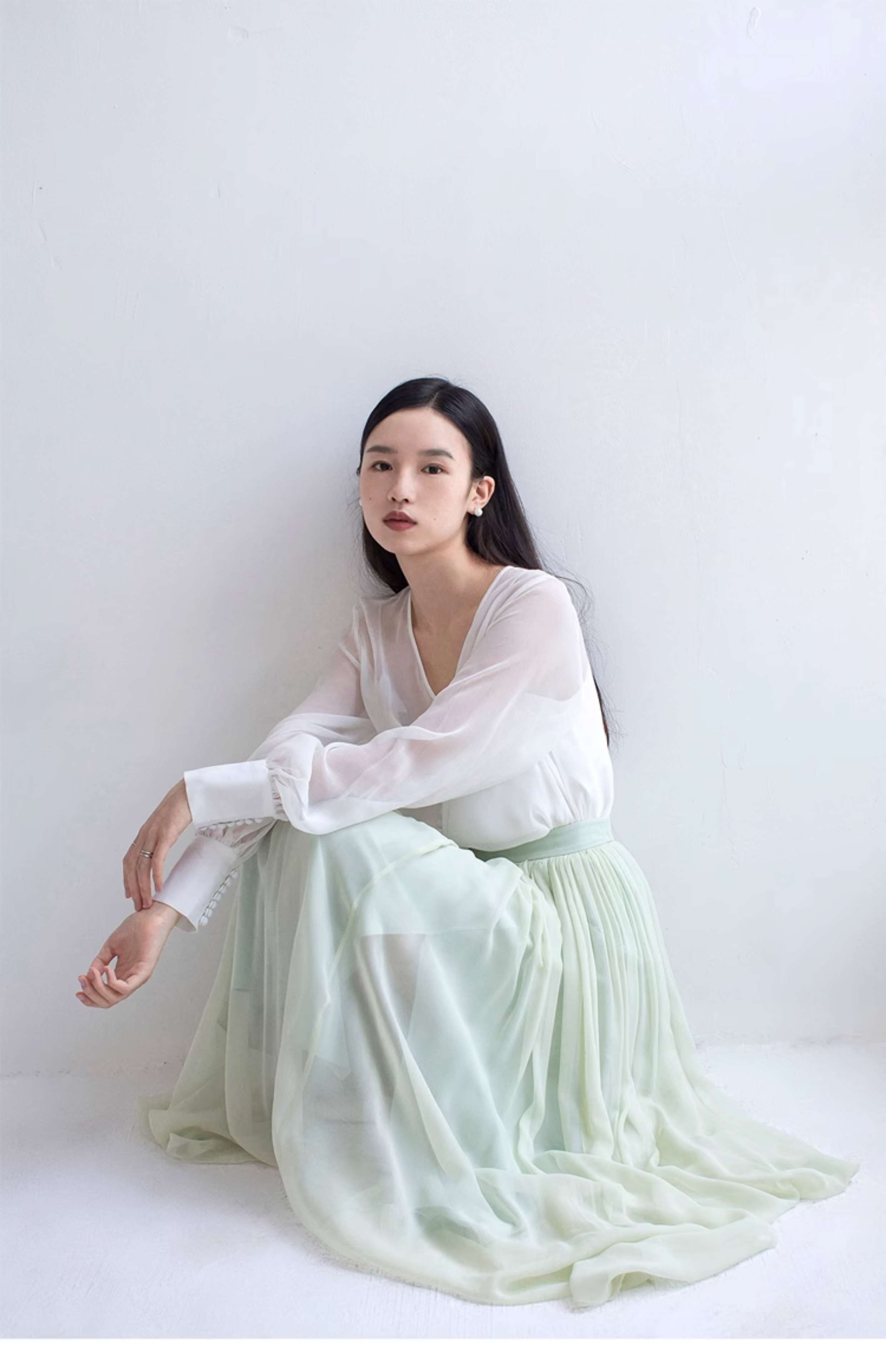 チュールスカート ふんわり優美なチュールロングスカート